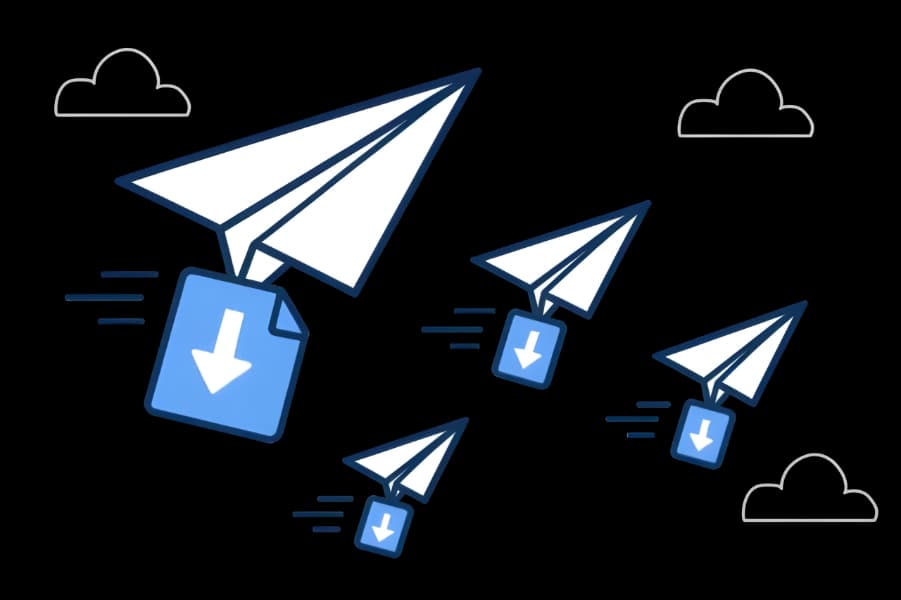 Abstract image of files being sent through the internet